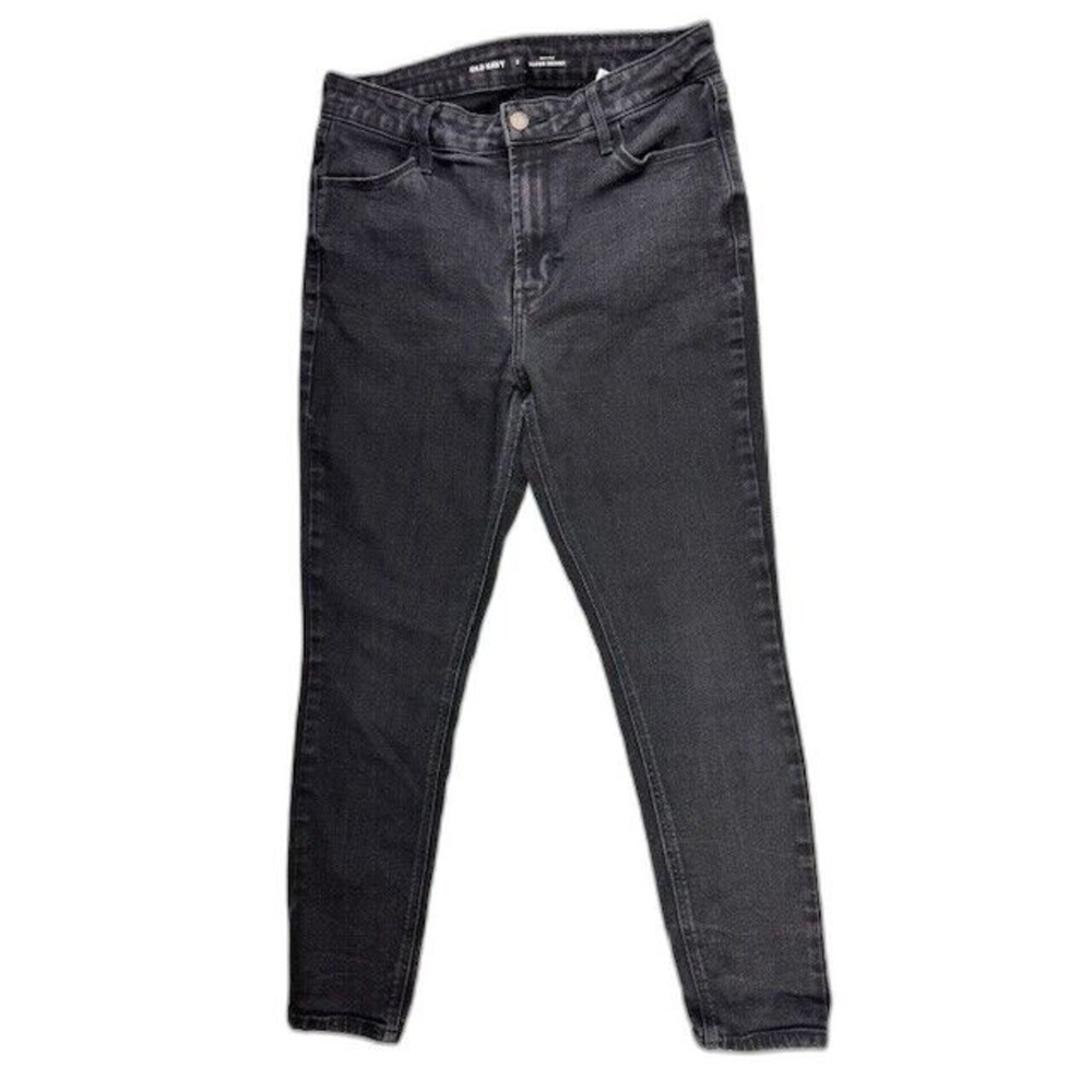 Old Navy Size 8 Womens Jeans Black Super Skinny Mid Rise Stretch